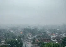 chuva forte e ventos de 70 km/h