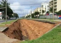 reparo de erosão na avenida Nuno de Assis