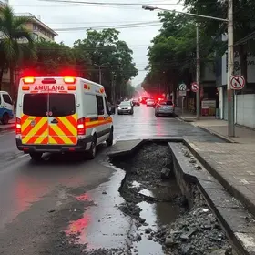 ambulância engolida