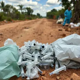 descarte irregular de insumos de saúde em Bauru