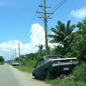 Motorista derruba poste e foge do local